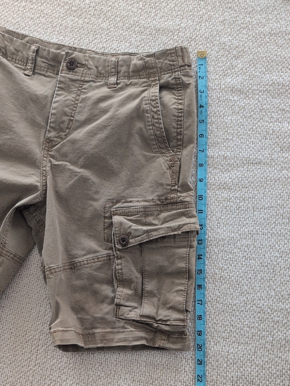 American Eagle Flex Khaki Cargo Shorts Men's 30 Utility Pockets Relaxed Fit - Picture 15 of 16